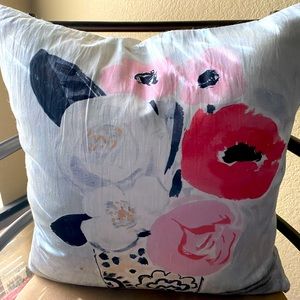 Kate Spade Brushstroke Garden White Peony Pillow